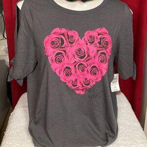 Torrid NWT Betsey Johnson Cold Shoulder Top - Rose Bouquet Size 2